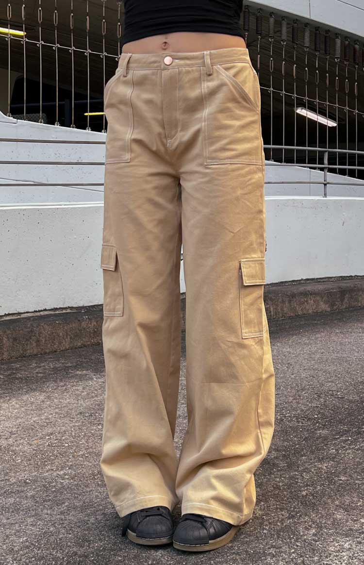 Iva Beige Cargo Pants