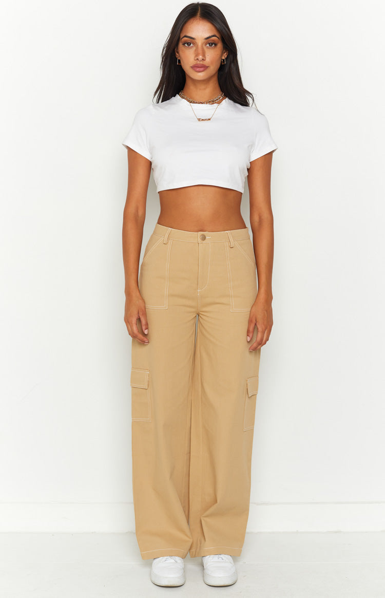 Iva Beige Cargo Pants