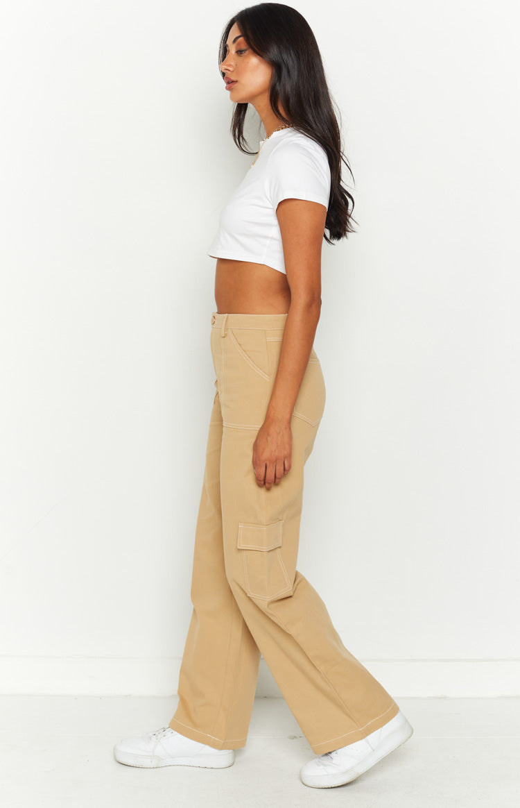 Iva Beige Cargo Pants